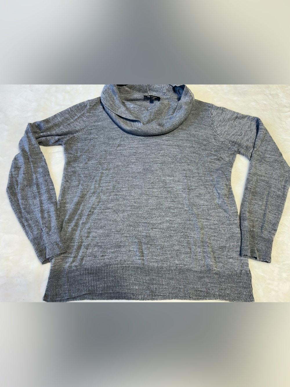 Gray Cowl Neck Women's Knit Sweater